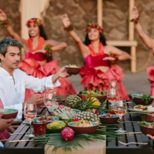 Delicious Hawaiian buffet at Grand Wailea Luau.