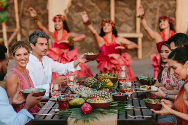 Delicious Hawaiian buffet at Grand Wailea Luau.
